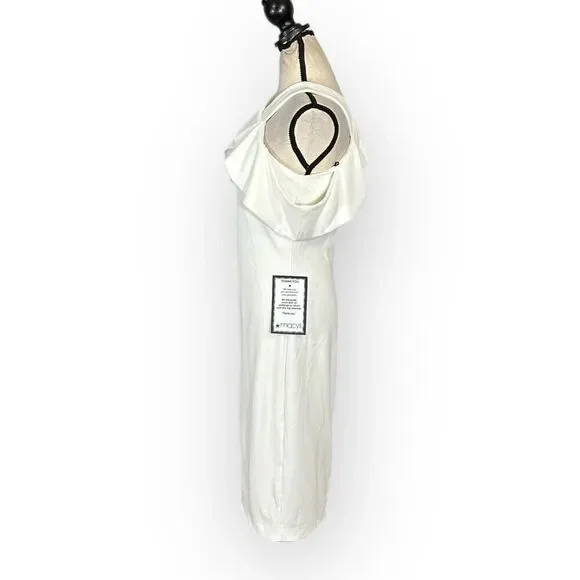 Rachel Rachel Roy Halter Sheath Dress Women's Large White Cold Shoulder NWT - Picture 2 of 8